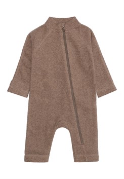 Mikk-Line cotton fleece baby suit - Melange Denver